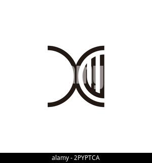 Letter Xw connect geometric symbol simple logo vector Stock Vector