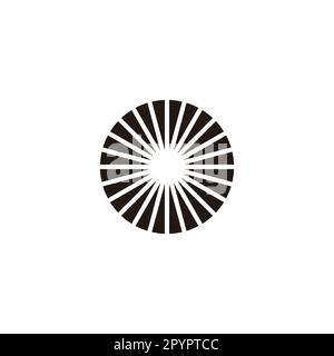 Letter o sun geometric symbol simple logo vector Stock Vector