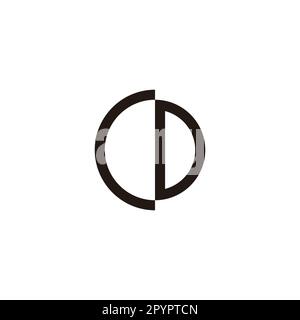 Letter CD line, circle unique geometric symbol simple logo vector Stock Vector