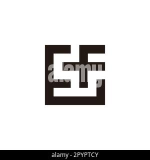 Letter E and f square, unique geometric symbol simple logo vector Stock Vector
