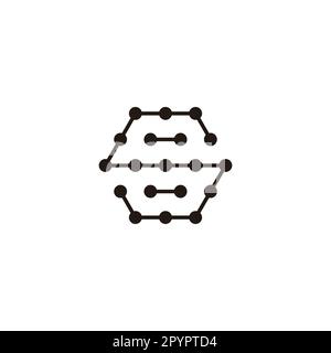 Letter S hexagon, molecules lines geometric symbol simple logo vector Stock Vector