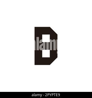 Number 8 shaped letter D square, outline geometric symbol simple logo vector Stock Vector