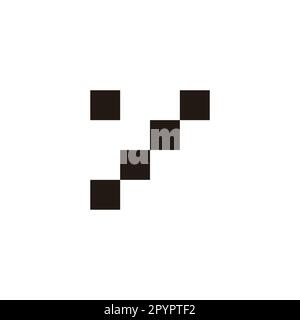 Number 7 stairs, squares geometric symbol simple logo vector Stock Vector