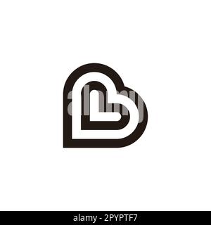 Letter L in B, linear geometric symbol simple logo vector Stock Vector