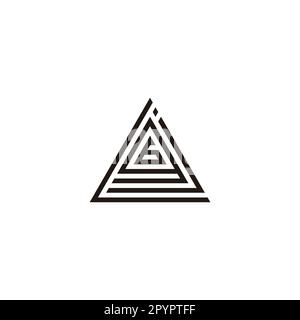 Letter L, j, g and number 6, triangle line geometric symbol simple logo vector Stock Vector