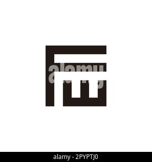 Letter Fw square, unique geometric symbol simple logo vector Stock Vector