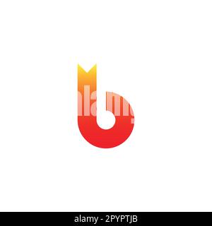 Letter b ribbon geometric symbol simple logo vector Stock Vector