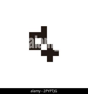 Letter d square, plus, dot geometric symbol simple logo vector Stock Vector