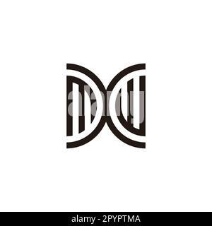 Letter mxw curve geometric symbol simple logo vector Stock Vector