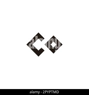 Letter Co square geometric symbol simple logo vector, elegant Stock Vector