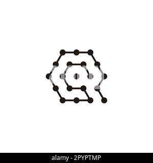 Letter Q hexagon, line, rounded geometric symbol simple logo vector Stock Vector