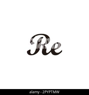 Letter Re connect geometric symbol simple logo vector Stock Vector
