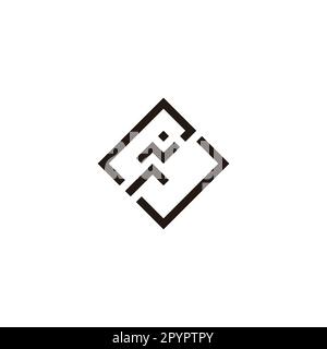 Running man, square line geometric symbol simple logo vector Stock Vector