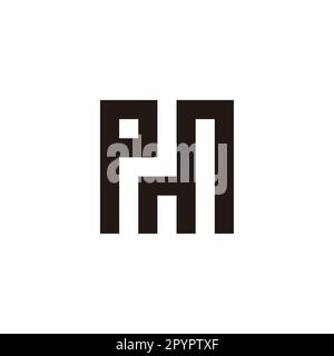 Letter pm square, building symbol simple logo vector Stock Vector