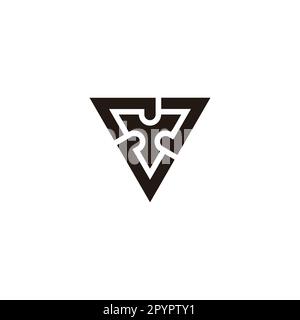Letter Y pointers, triangle geometric symbol simple logo vector Stock Vector