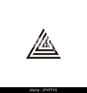 Letter L, y and b triangle geometric symbol simple logo vector Stock Vector