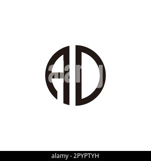 Letter AD circle symbol simple logo vector Stock Vector