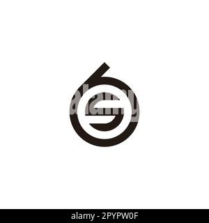 Letter s in 6, circle geometric symbol simple logo vector Stock Vector