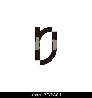 Letter rJ, leaf geometric symbol simple logo vector Stock Vector