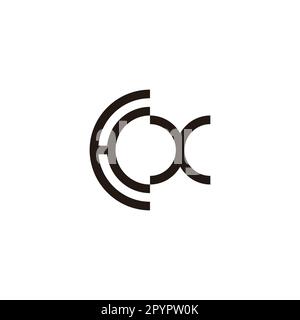 Letter HX curve, circle geometric symbol simple logo vector Stock Vector