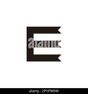 Letter E ribbon, square geometric symbol simple logo vector Stock Vector
