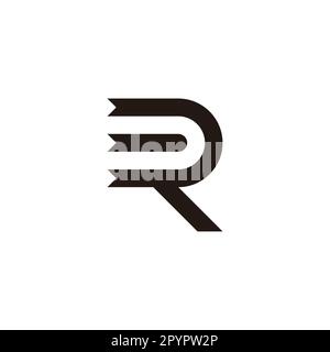 Letter R ribbons geometric symbol simple logo vector Stock Vector