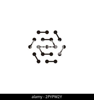 Number 2 hexagon, molecule rounded geometric symbol simple logo vector Stock Vector