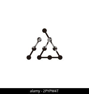 Letter d triangle, molecules geometric symbol simple logo vector Stock Vector