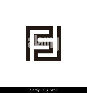 Letter Fs square, line geometric symbol simple logo vector Stock Vector
