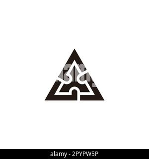 Letter A arrows, pointers geometric symbol simple logo vector Stock Vector