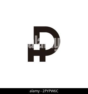 Letter HP outline square geometric symbol simple logo vector Stock Vector