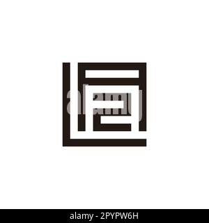 Letter L, A and number 2, square geometric symbol simple logo vector Stock Vector