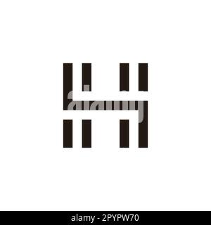 Letter H and s double lines geometric symbol simple logo vector Stock Vector