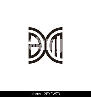 Letter axm curve geometric symbol simple logo vector Stock Vector