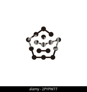 Letter G polygon, molecules geometric symbol simple logo vector Stock Vector