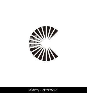Letter C sunshine geometric symbol simple logo vector Stock Vector
