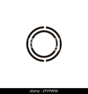 Letter co oc c o circle, lines geometric symbol simple logo vector Stock Vector
