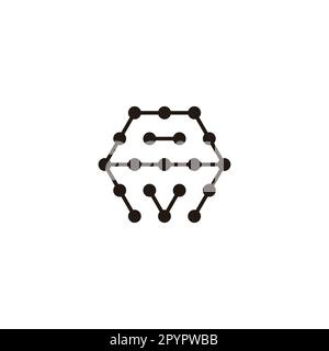 Letter A and v hexagon, molecules geometric symbol simple logo vector Stock Vector