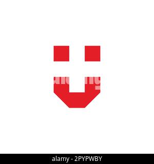 Letter U plus, square geometric symbol simple logo vector Stock Vector