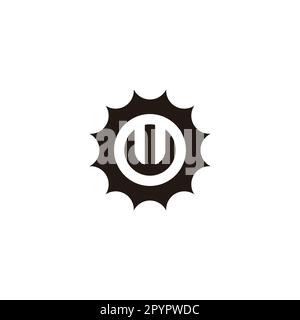 Letter W in sun, circle geometric symbol simple logo vector Stock Vector