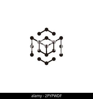 Letter M cube, hexagon, molecules symbol simple logo vector Stock Vector