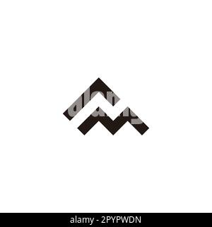 Letter rm mountain geometric symbol simple logo vector Stock Vector