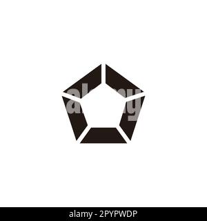 Polygon, technology fold geometric symbol simple logo vector Stock Vector