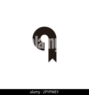 Letter q ribbon geometric symbol simple logo vector Stock Vector