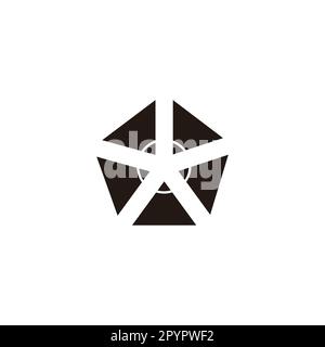Polygon, pencils geometric symbol simple logo vector Stock Vector