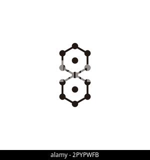 Number 8 hexagons, molecules geometric symbol simple logo vector Stock Vector