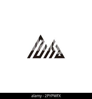 Letter N, h and d mountains geometric symbol simple logo vector Stock Vector