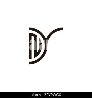 Letter Ny curve geometric symbol simple logo vector Stock Vector