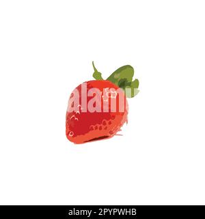 Strawberry, illustration geometric symbol simple logo vector Stock Vector