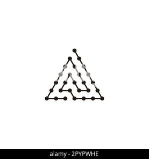 Letter N line, hexagon molecules rounded geometric symbol simple logo vector Stock Vector